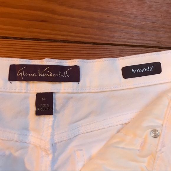 Gloria Vanderbilt Amanda White Cropped Pants Capris, EUC, 14 - Picture 8 of 11